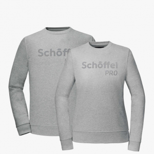SCHFFEL-Sweatshirt aus BIO-Baumwolle, Hellgrau meliert